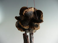 Obsidian Chime with Spiderclaw Eucalyptus. 12" Long From Top of Hanger & 3" Wide.
